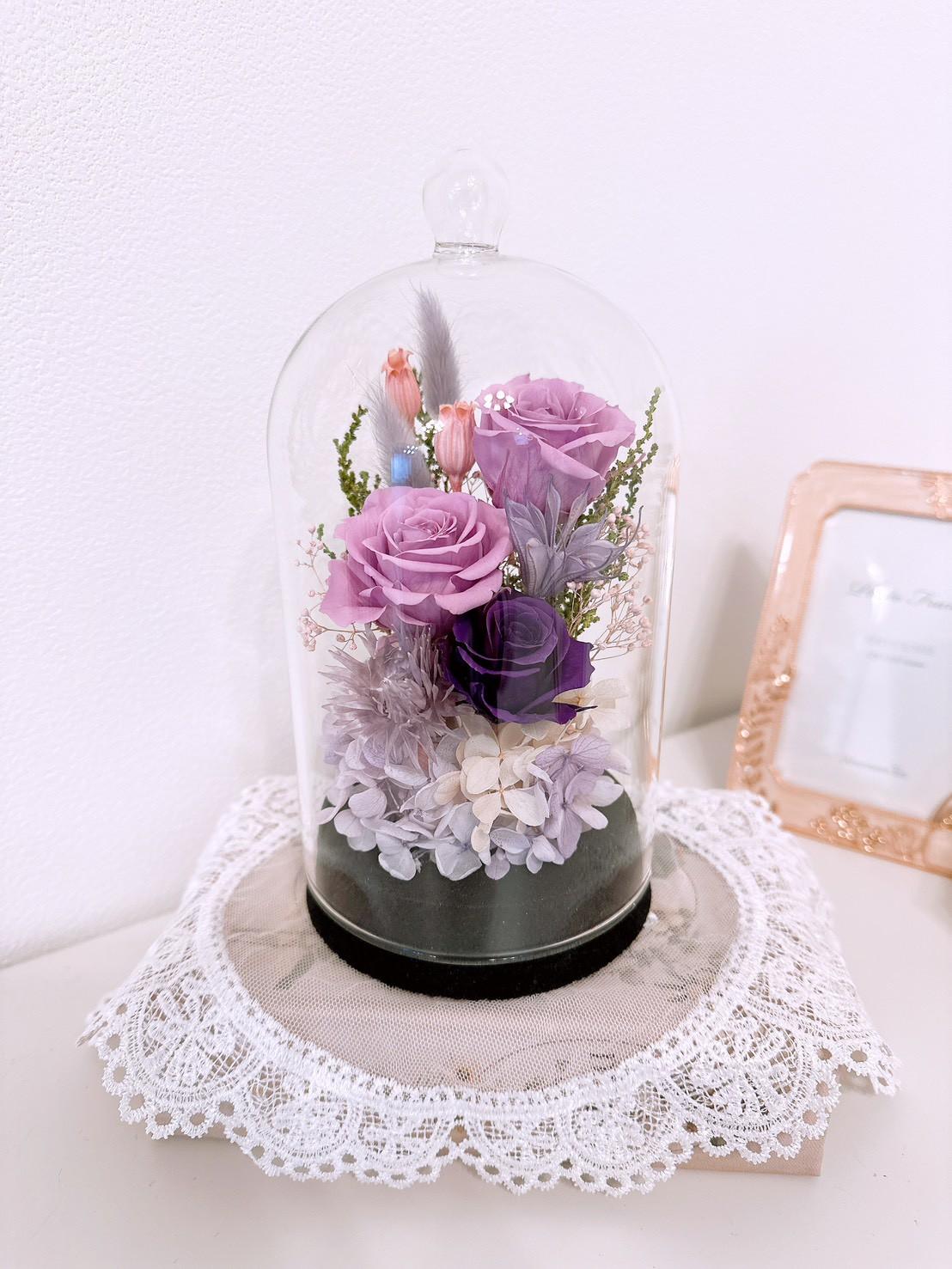 【ボトルフラワー Lサイズ 】カラー変更可 パープル  母の日2026 結婚 出産 新築 送別 長寿 古希 祝い ギフト1枚目の画像